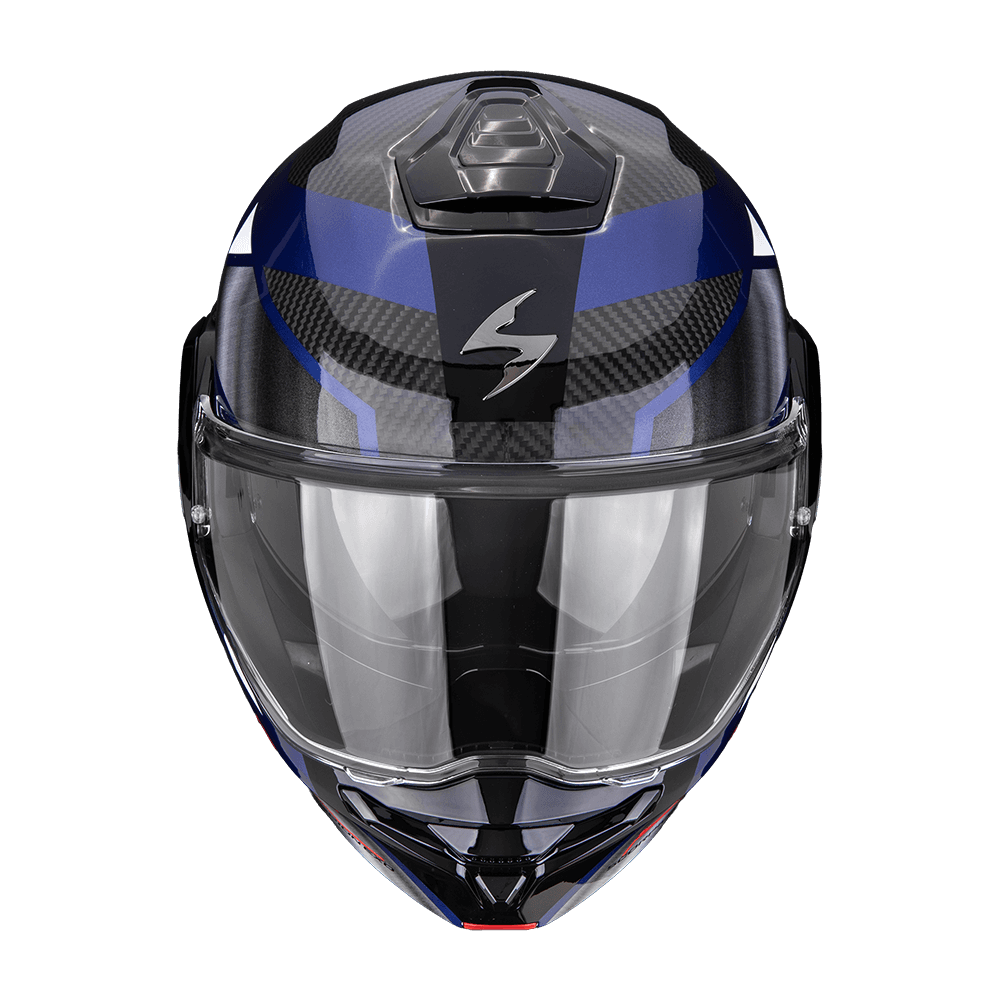 Moto přilba SCORPION EXO-TECH II CARBON DRIFT černo/stříbrno/modrá