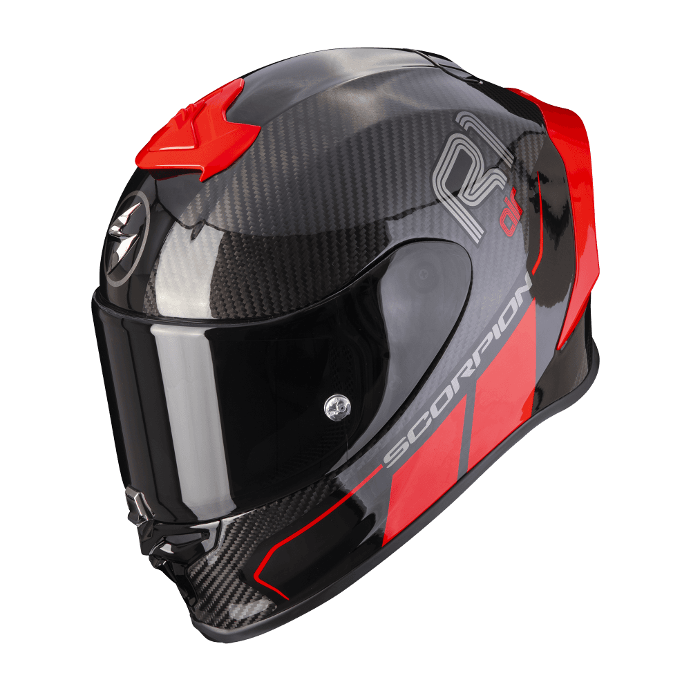 Moto přilba SCORPION EXO-R1 EVO CARBON AIR CORPUS II červená