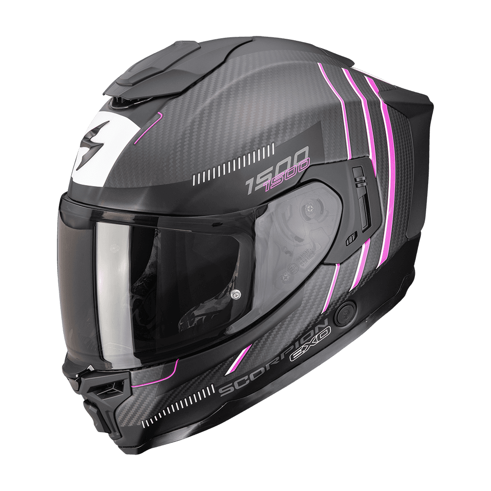 Moto přilba SCORPION EXO-1500 CARBON AIR ZITY matná černo/růžová