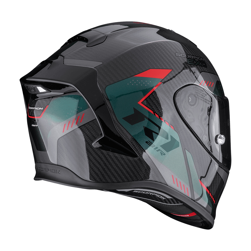 Moto přilba SCORPION EXO-R1 EVO CARBON AIR PROPEL černo/zelená