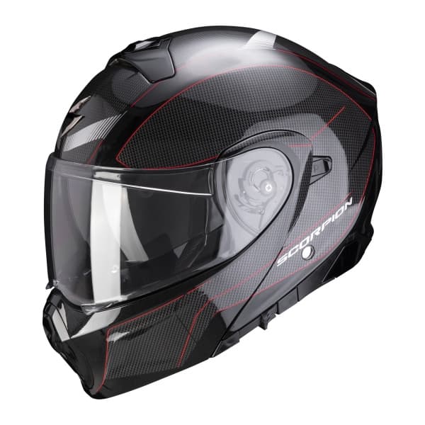 Moto přilba SCORPION EXO-930 CIELO perleťově černo/červená - S PINLOCKEM