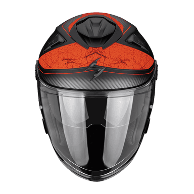 Moto přilba SCORPION EXO-GT JET CARBON CREST matná černo/červená 3