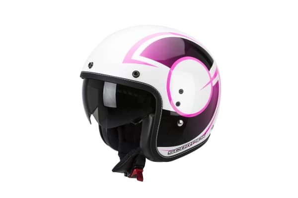 Moto přilba SCORPION BELFAST CITURBAN pearl bílo/růžová