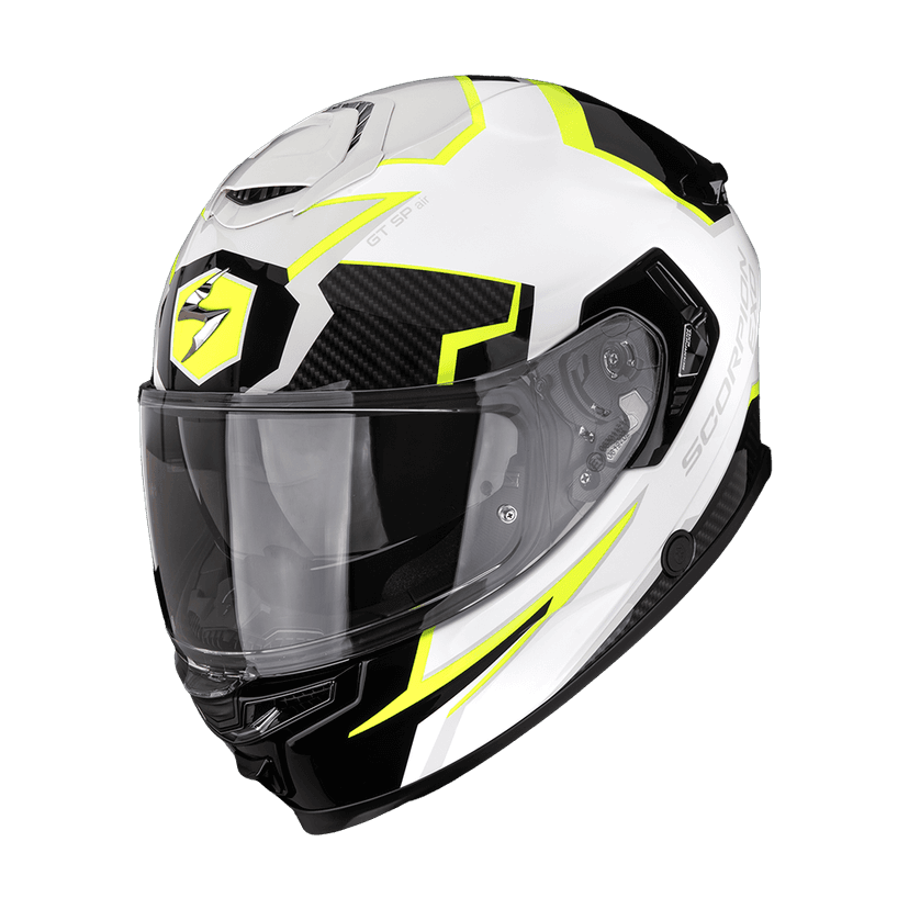 Moto přilba SCORPION EXO-GT SP CARBON AIR ATLAS bílo/černo/fluo žlutá