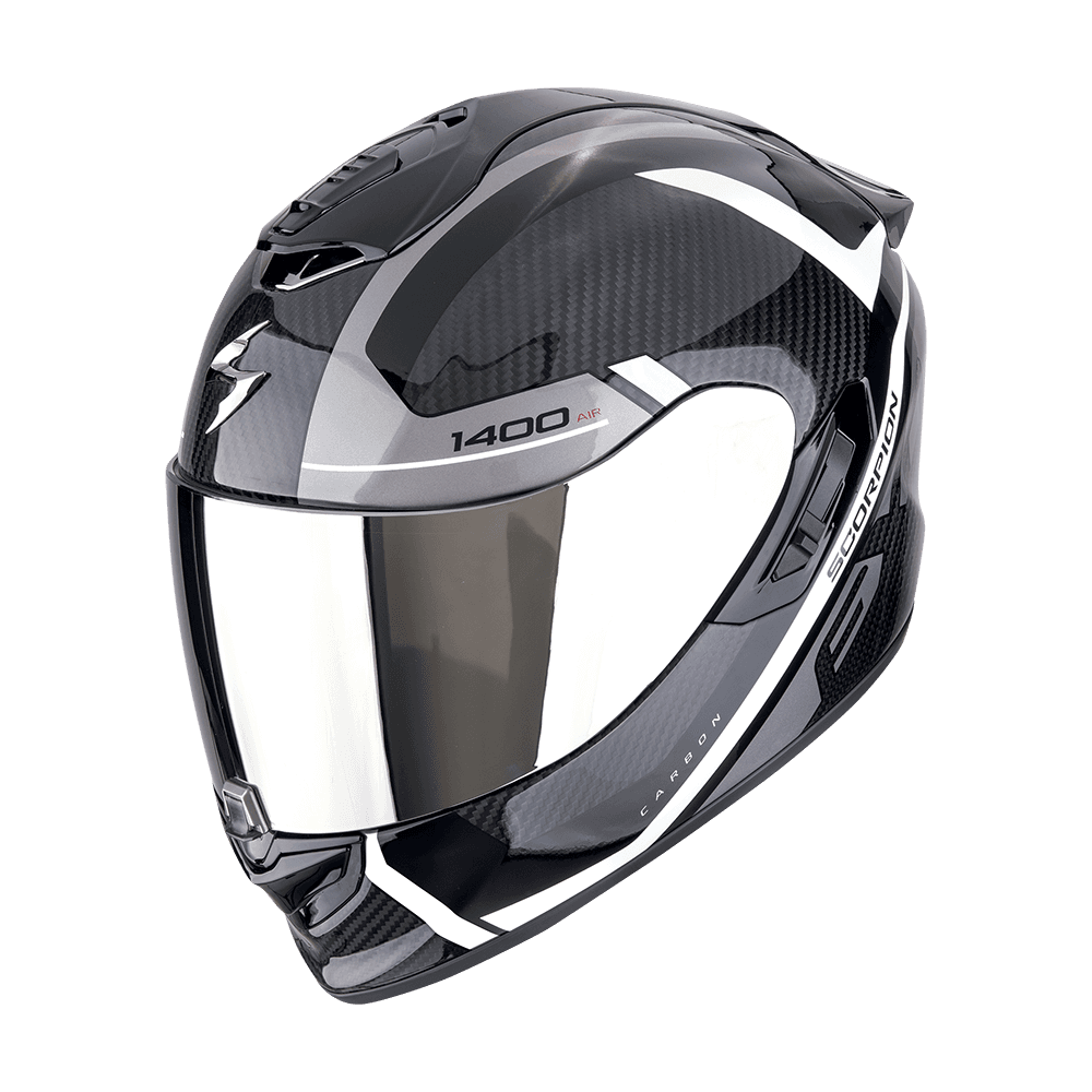 Moto přilba SCORPION EXO-1400 EVO II CARBON AIR ENKO černo/stříbrno/bílá
