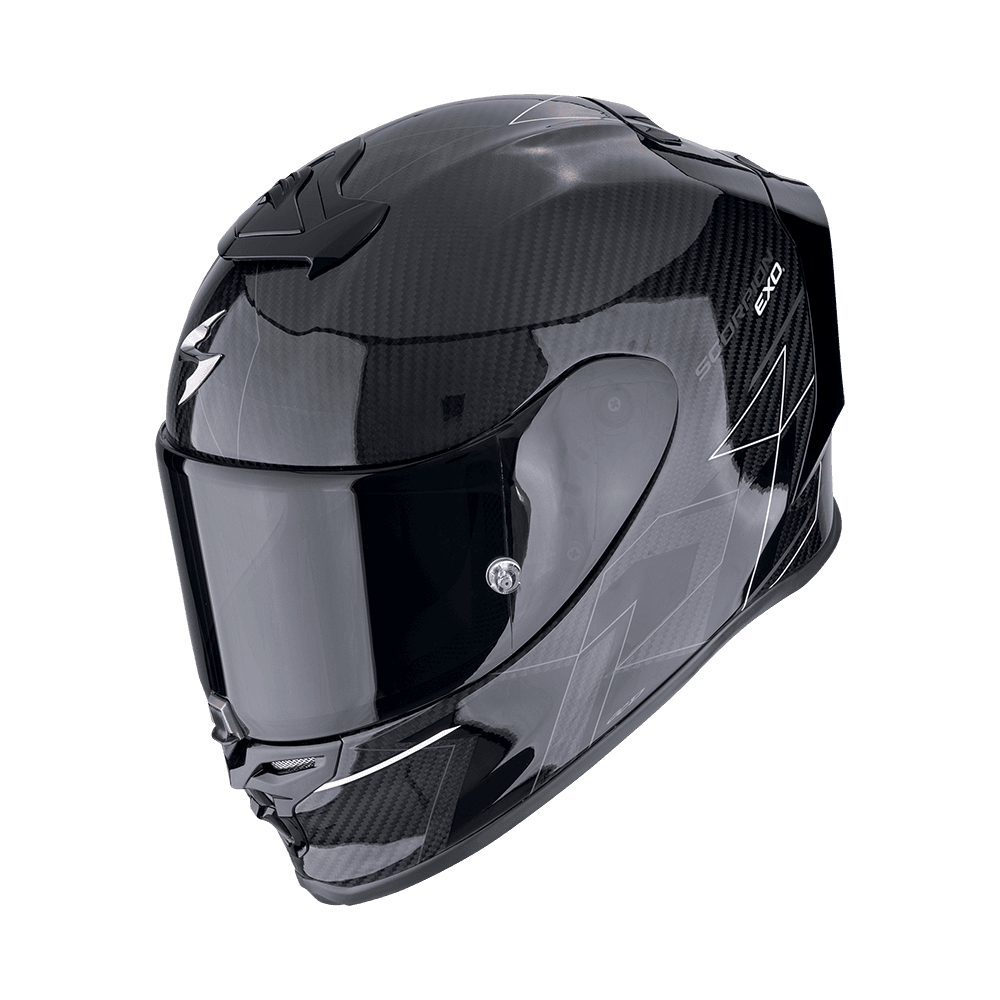 Moto přilba SCORPION EXO-R1 EVO CARBON AIR CYNERGY černo/bílá