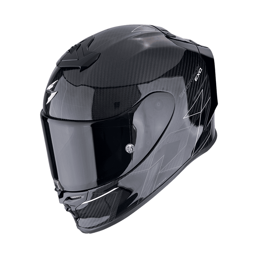 Moto přilba SCORPION EXO-R1 EVO CARBON AIR CYNERGY černo/bílá