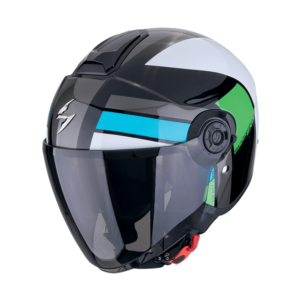 Moto přilba SCORPION EXO-CITY II BLUR černo/bílo/zelená