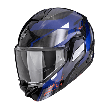 Moto přilba SCORPION EXO-TECH II CARBON DRIFT černo/stříbrno/modrá 4