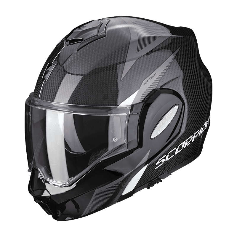 Moto přilba SCORPION EXO-TECH CARBON TOP černo/bílá