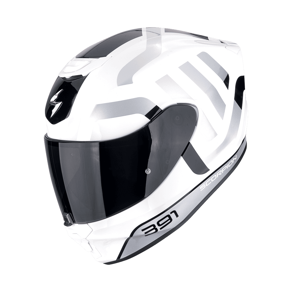 Moto přilba SCORPION EXO-391 AROK bílo/černo/stříbrná