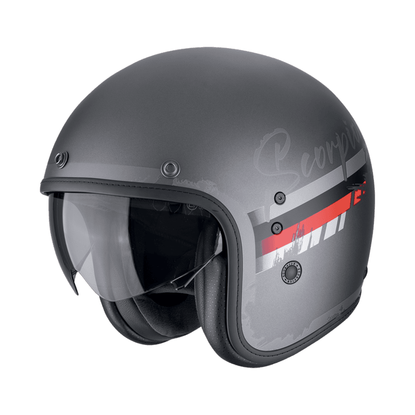 Moto přilba SCORPION BELFAST EVO ADONIS matná stříbrno/červená