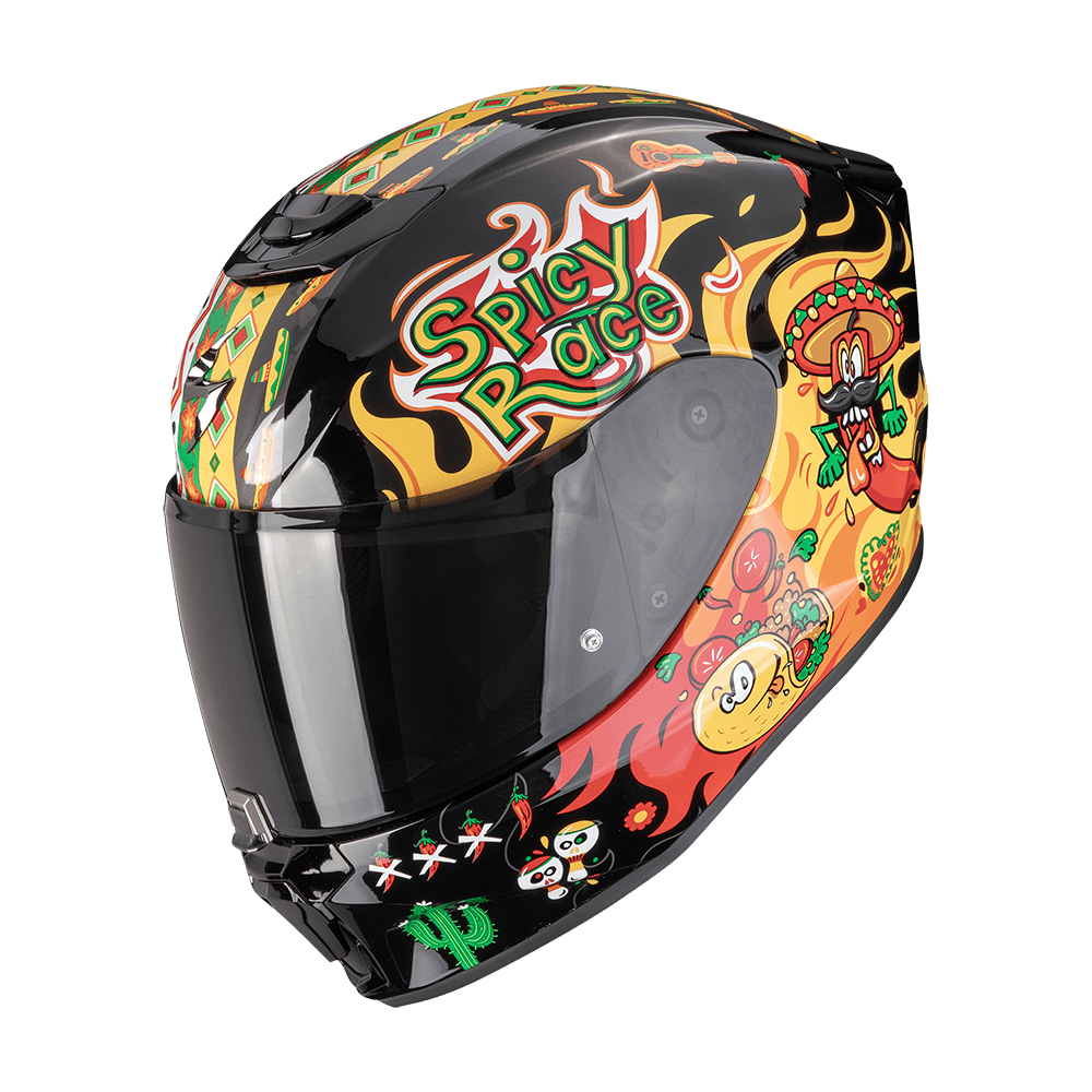 Dětská moto přilba SCORPION EXO-JNR AIR YUCATAN černo/žluto/červená