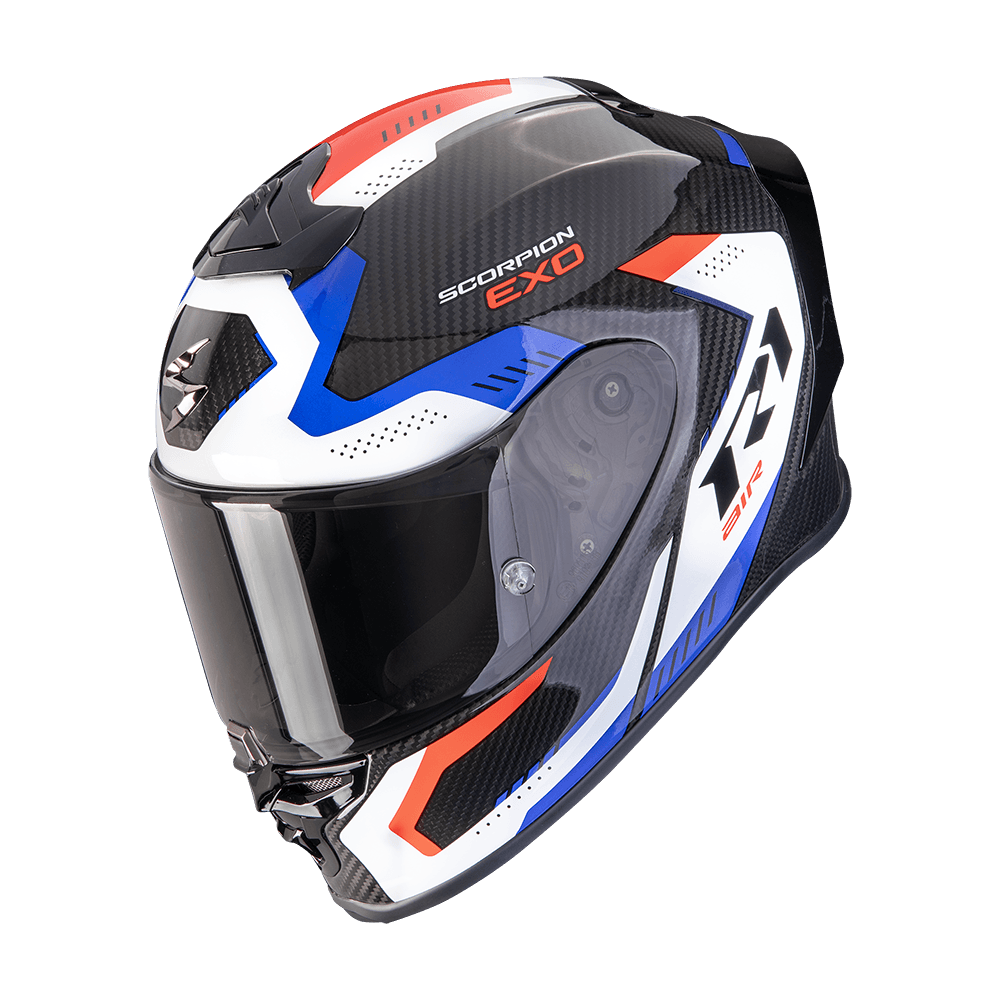 Moto přilba SCORPION EXO-R1 EVO CARBON AIR PROPEL černo/bílo/červená
