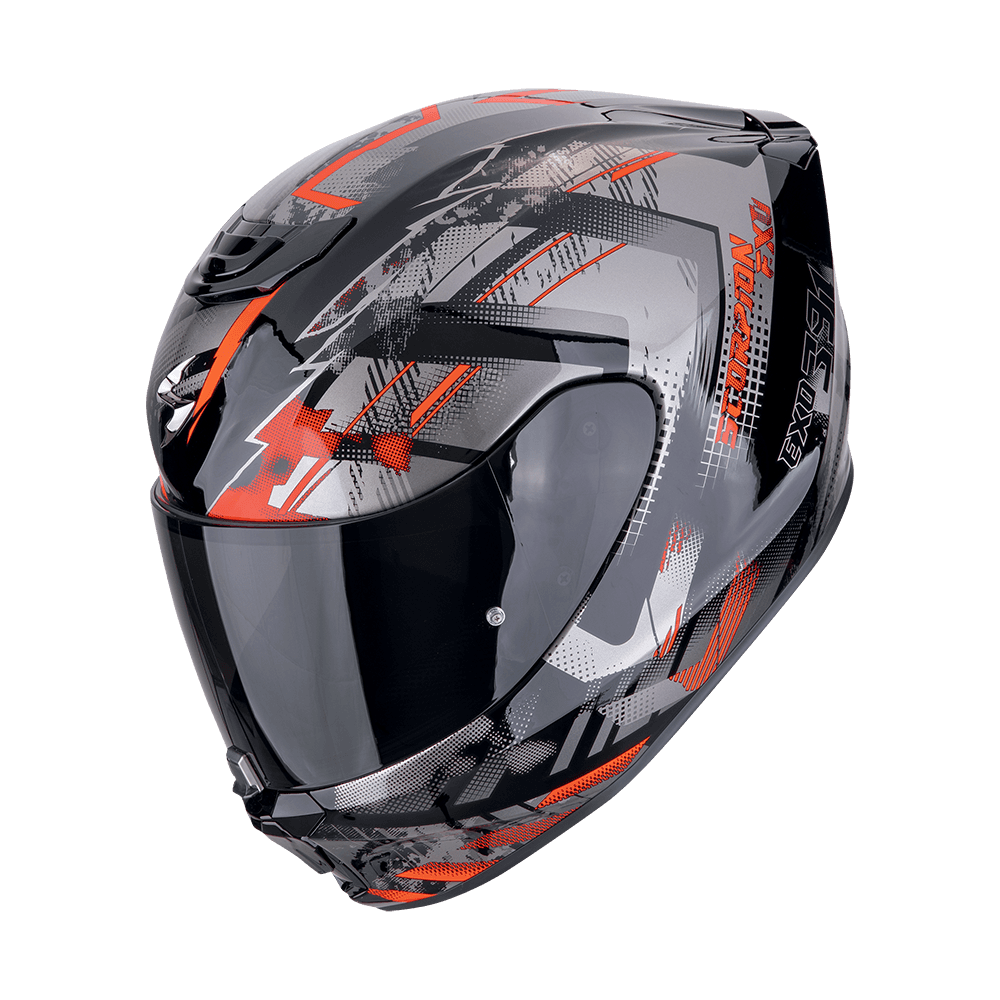 Moto přilba SCORPION EXO-391 CLUTTER černo/červená