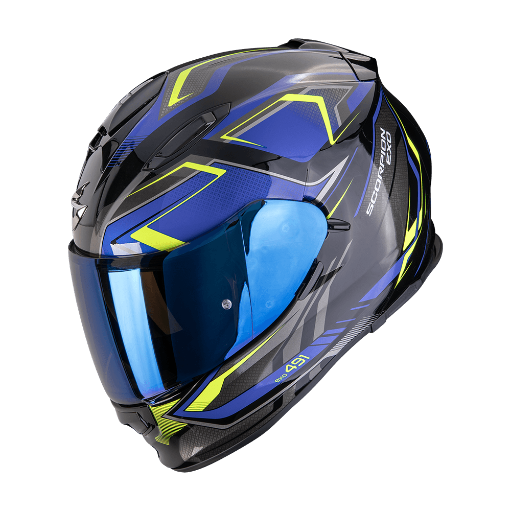 Moto přilba SCORPION EXO-491 ZUMO černo/modro/fluo žlutá