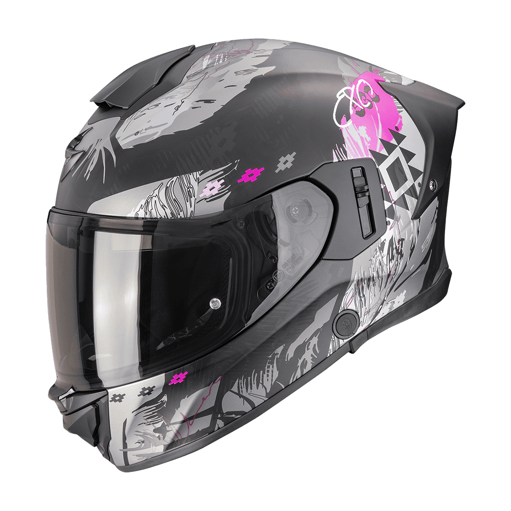 Moto přilba SCORPION EXO-530 AIR HADJI matná černo/růžová