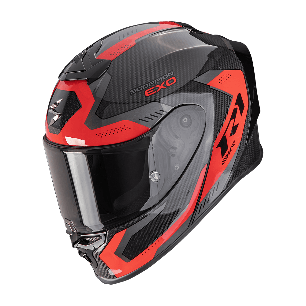 Moto přilba SCORPION EXO-R1 EVO CARBON AIR PROPEL černo/červená
