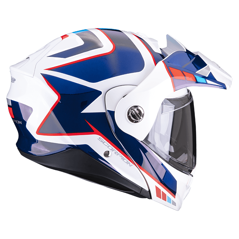 Moto přilba SCORPION ADX-2 CAMINO perleťová bílo/modro/červená S PINLOCKEM