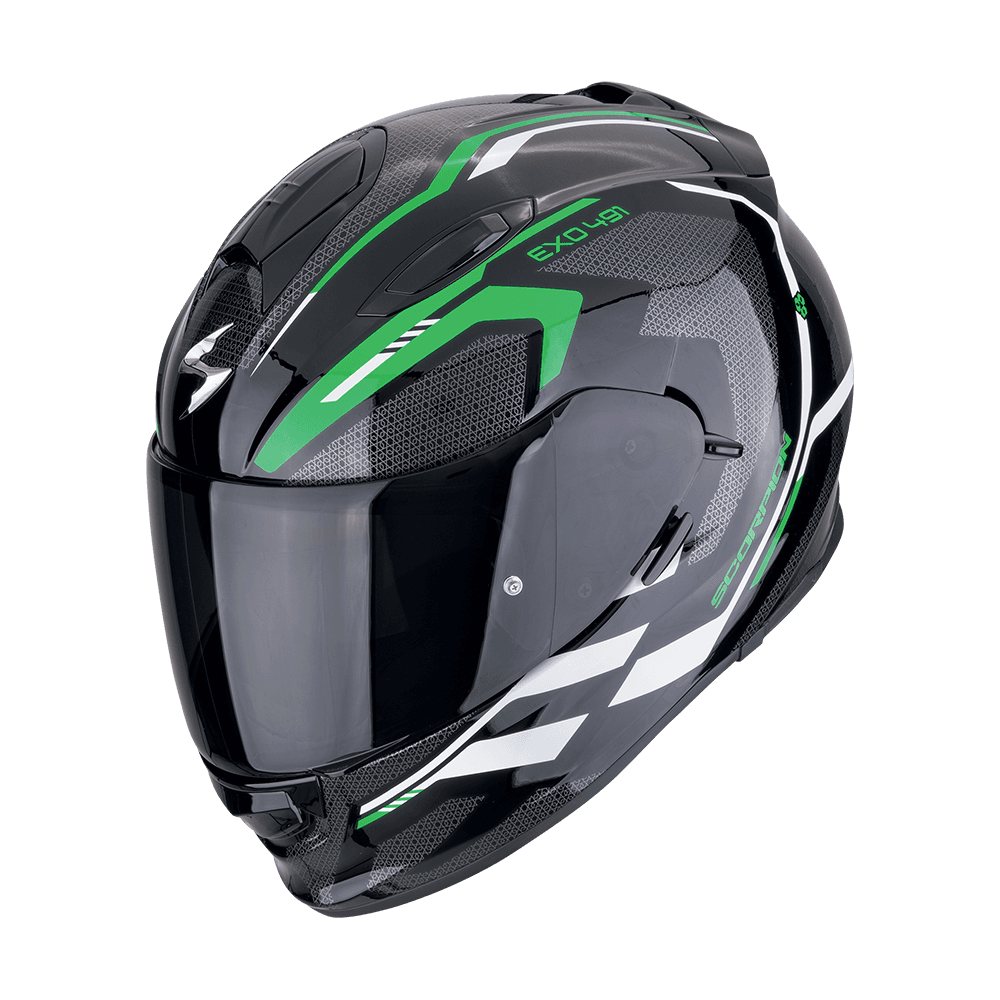 Moto přilba SCORPION EXO-491 KRIPTA černo/zeleno/bílá