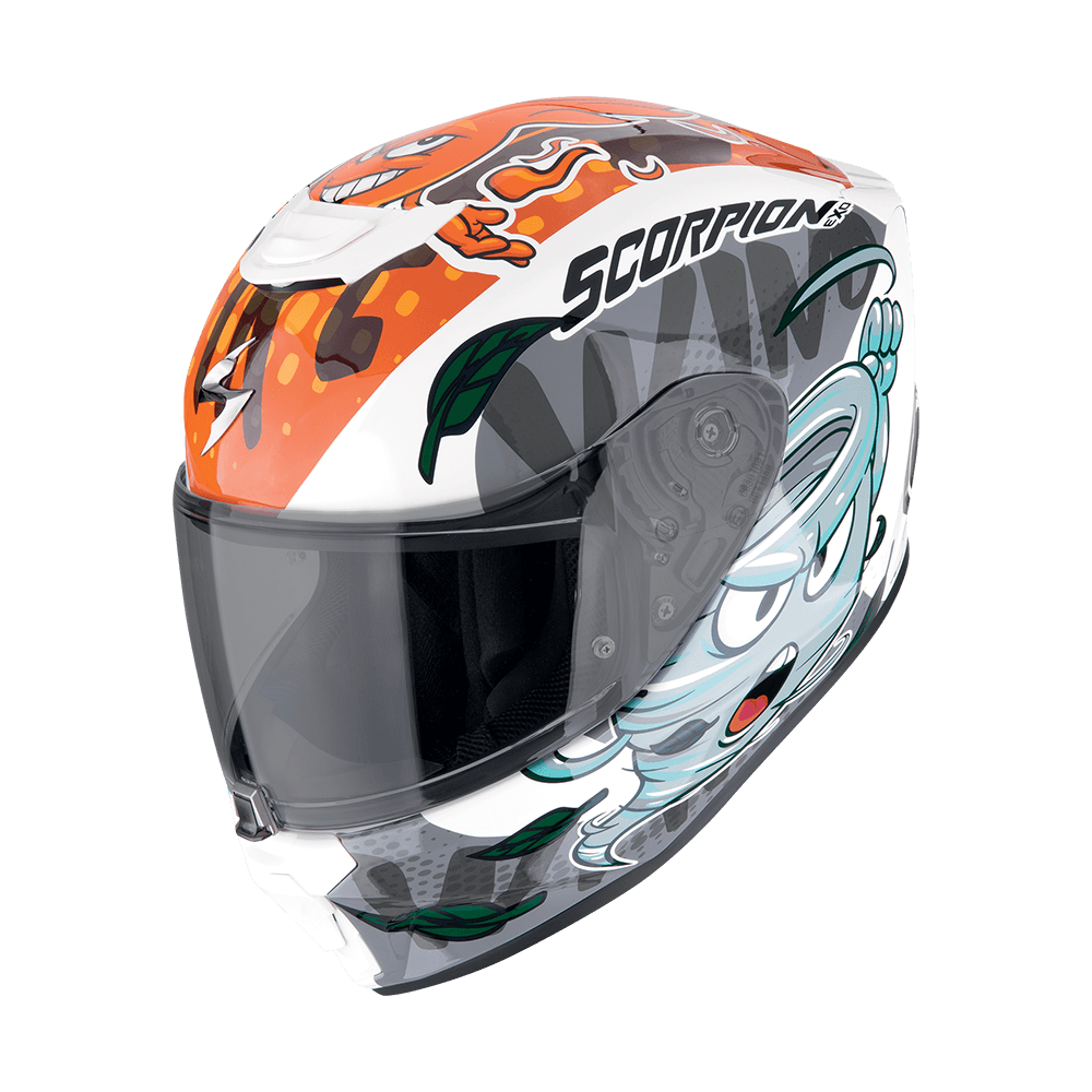 Dětská moto přilba SCORPION EXO-JNR AIR The4elements bílo/modro/oranžová