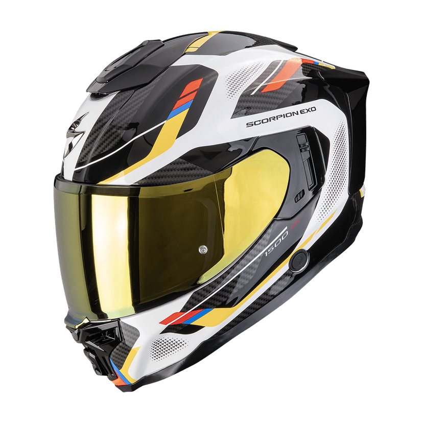 Moto přilba SCORPION EXO-1500 AIR SLEEK bílo/modro/žlutá