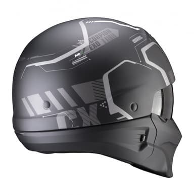 Moto přilba SCORPION EXO-COMBAT EVO RAM matná černo/stříbrná 3