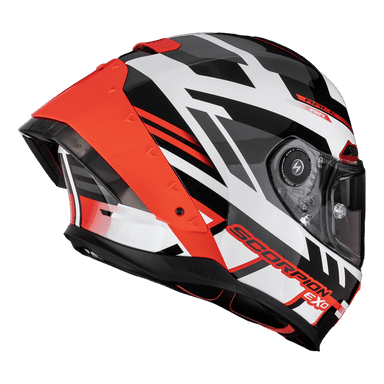 Moto přilba SCORPION EXO-RACE CARBON AIR FIM2 FURY bílo/stříbrno/červená 3