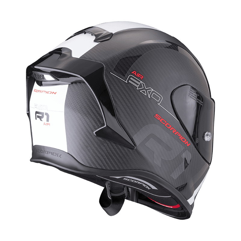 Moto přilba SCORPION EXO-R1 CARBON AIR MG matná černo/bílá