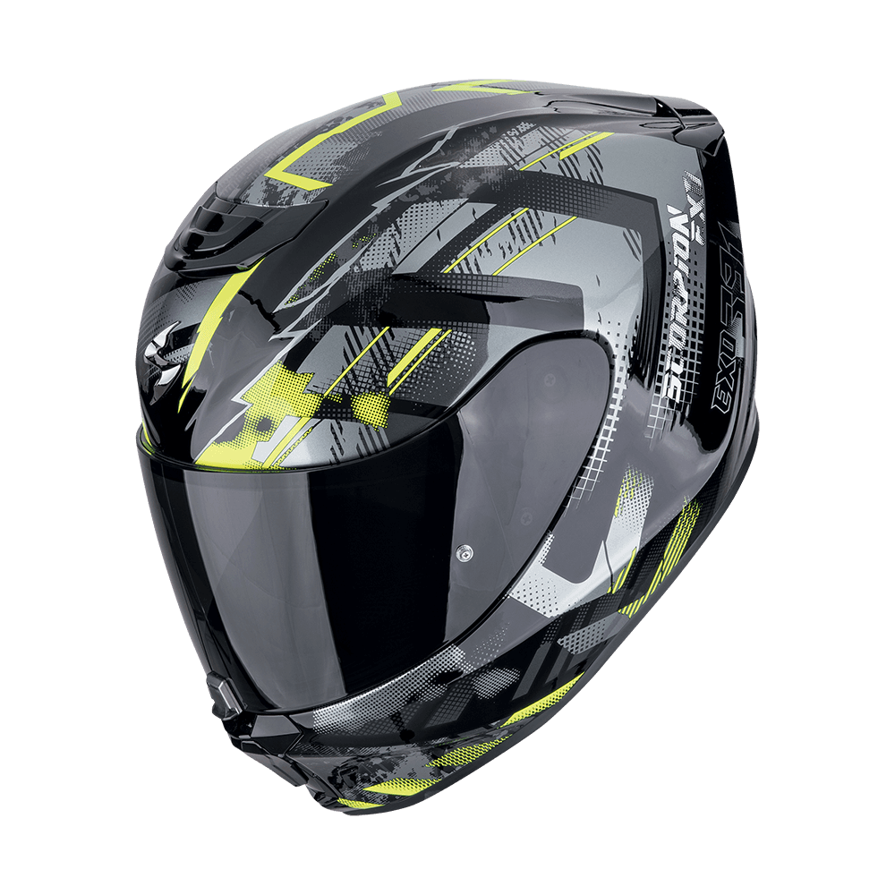 Moto přilba SCORPION EXO-391 CLUTTER černo/fluo žlutá