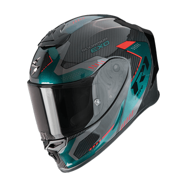 Moto přilba SCORPION EXO-R1 EVO CARBON AIR PROPEL černo/zelená 3