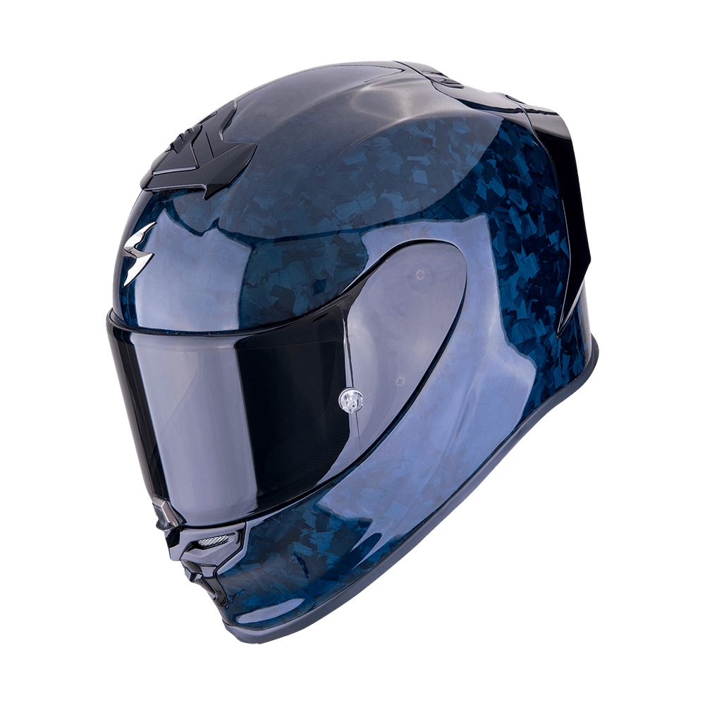 Moto přilba SCORPION EXO-R1 EVO CARBON AIR ONYX modrá
