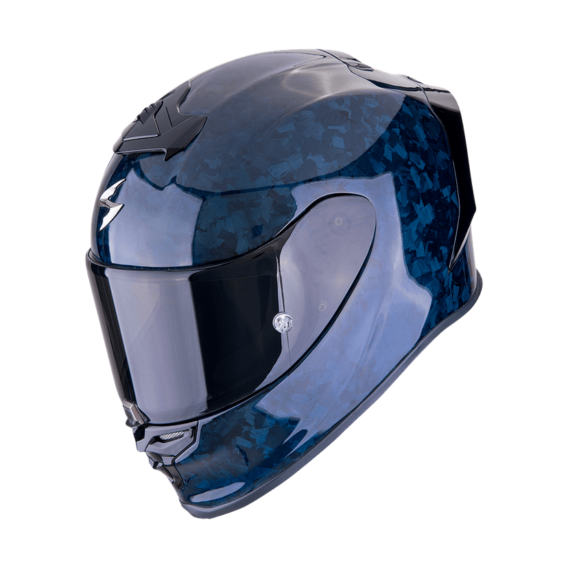 Moto přilba SCORPION EXO-R1 EVO CARBON AIR ONYX modrá