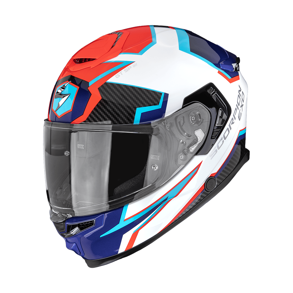 Moto přilba SCORPION EXO-GT SP CARBON AIR ATLAS bílo/modro/červená
