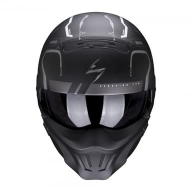 Moto přilba SCORPION EXO-COMBAT EVO RAM matná černo/stříbrná 2