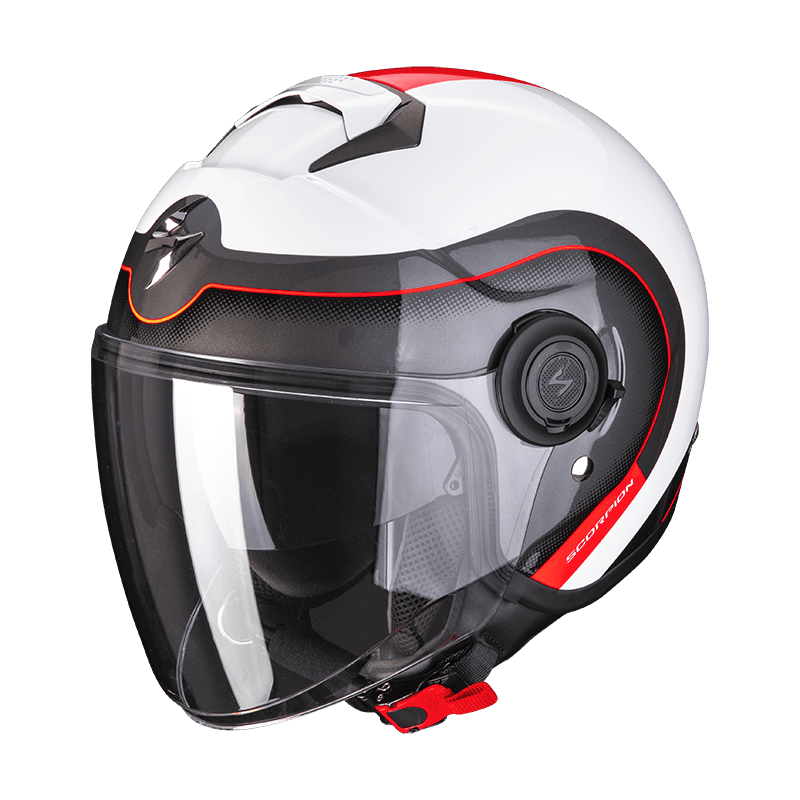 Moto přilba SCORPION EXO-CITY ROLL perleťová bílo/červená