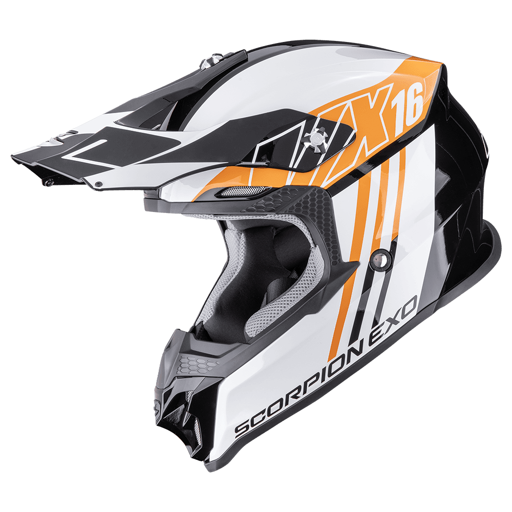 Moto přilba SCORPION VX-16 EVO AIR LIGNES černo/oranžová