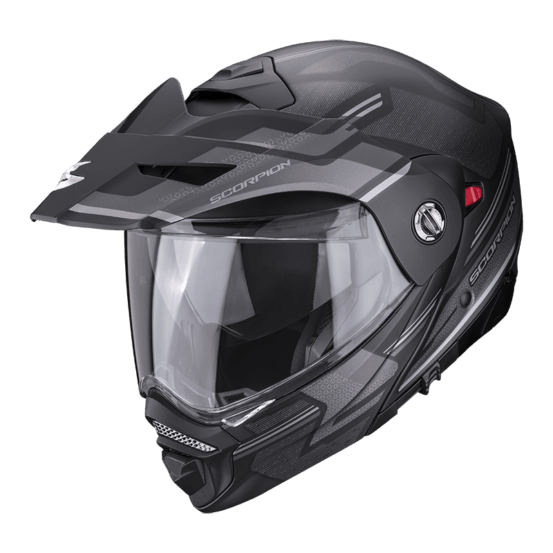 Moto přilba SCORPION ADX-2 CARRERA matná černo/stříbrná - S PINLOCKEM