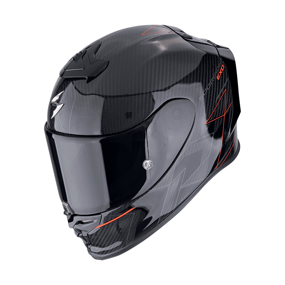 Moto přilba SCORPION EXO-R1 EVO CARBON AIR CYNERGY černo/červená