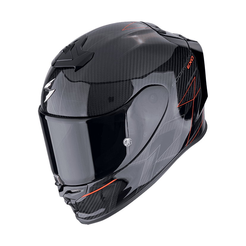 Moto přilba SCORPION EXO-R1 EVO CARBON AIR CYNERGY černo/červená
