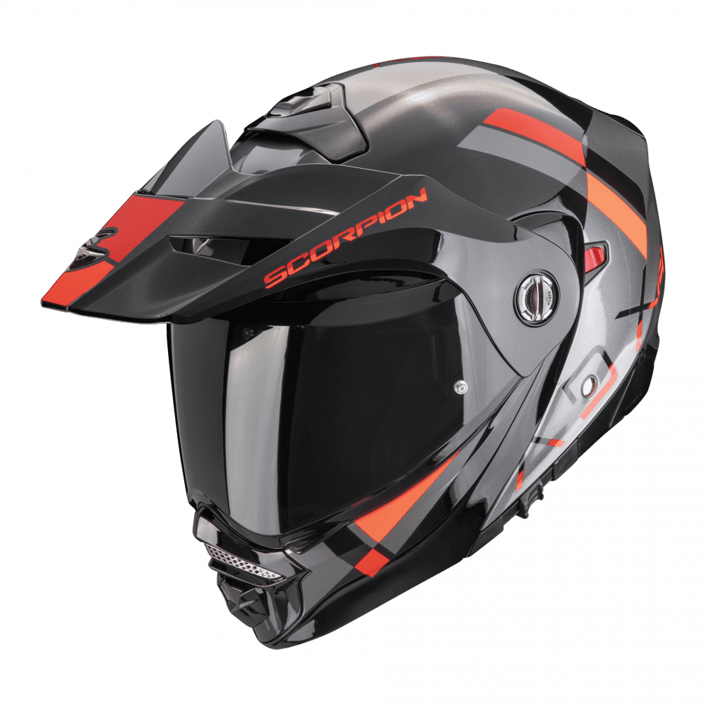 Moto přilba SCORPION ADX-2 GALANE stříbrno/černo/červená - S PINLOCKEM