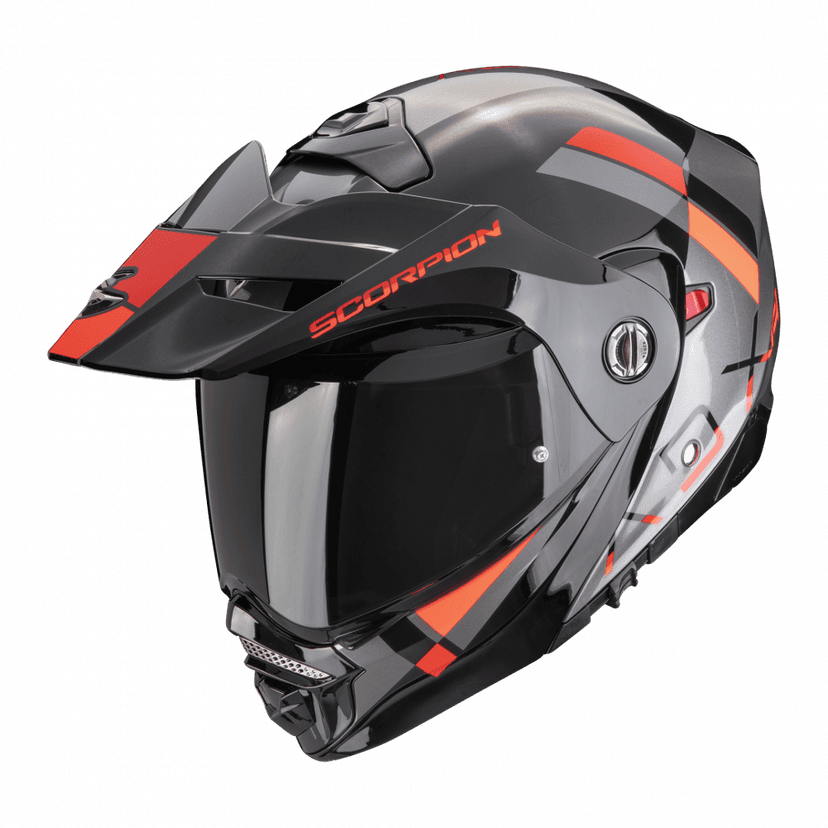 Moto přilba SCORPION ADX-2 GALANE stříbrno/černo/červená - S PINLOCKEM