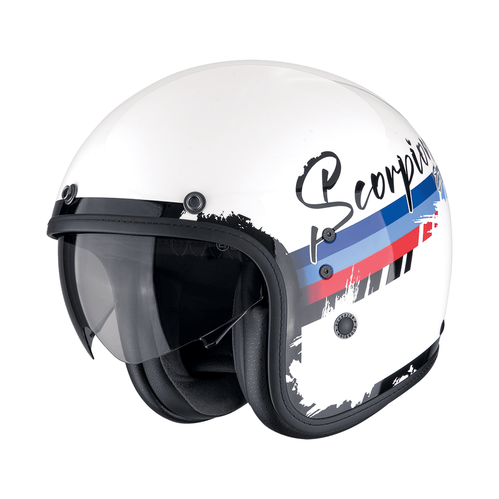 Moto přilba SCORPION BELFAST EVO ADONIS bílo/červeno/modrá