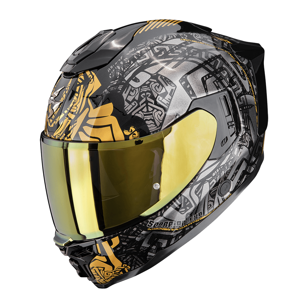 Moto přilba SCORPION EXO-1500 AIR APUS černo/šedo/zlatá