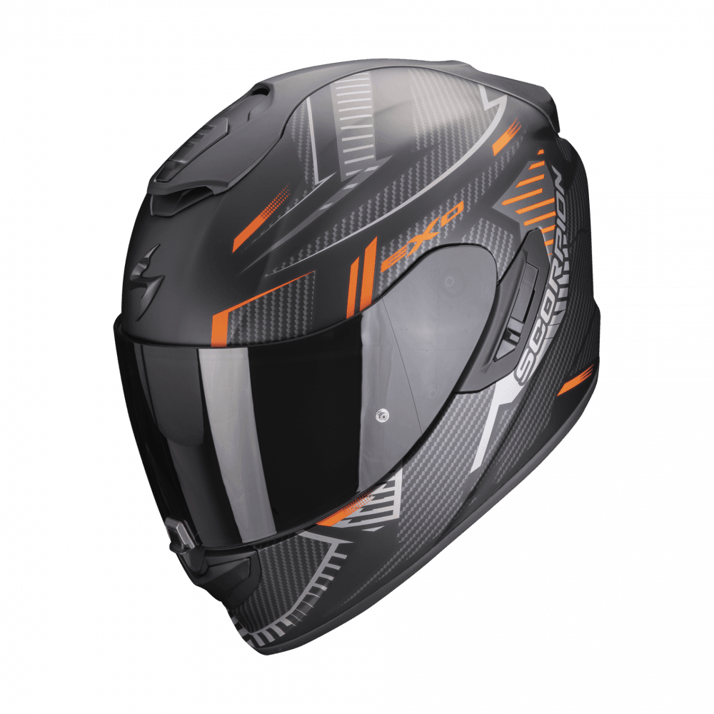 Moto přilba SCORPION EXO-1400 EVO AIR SHELL matná černo/oranžová
