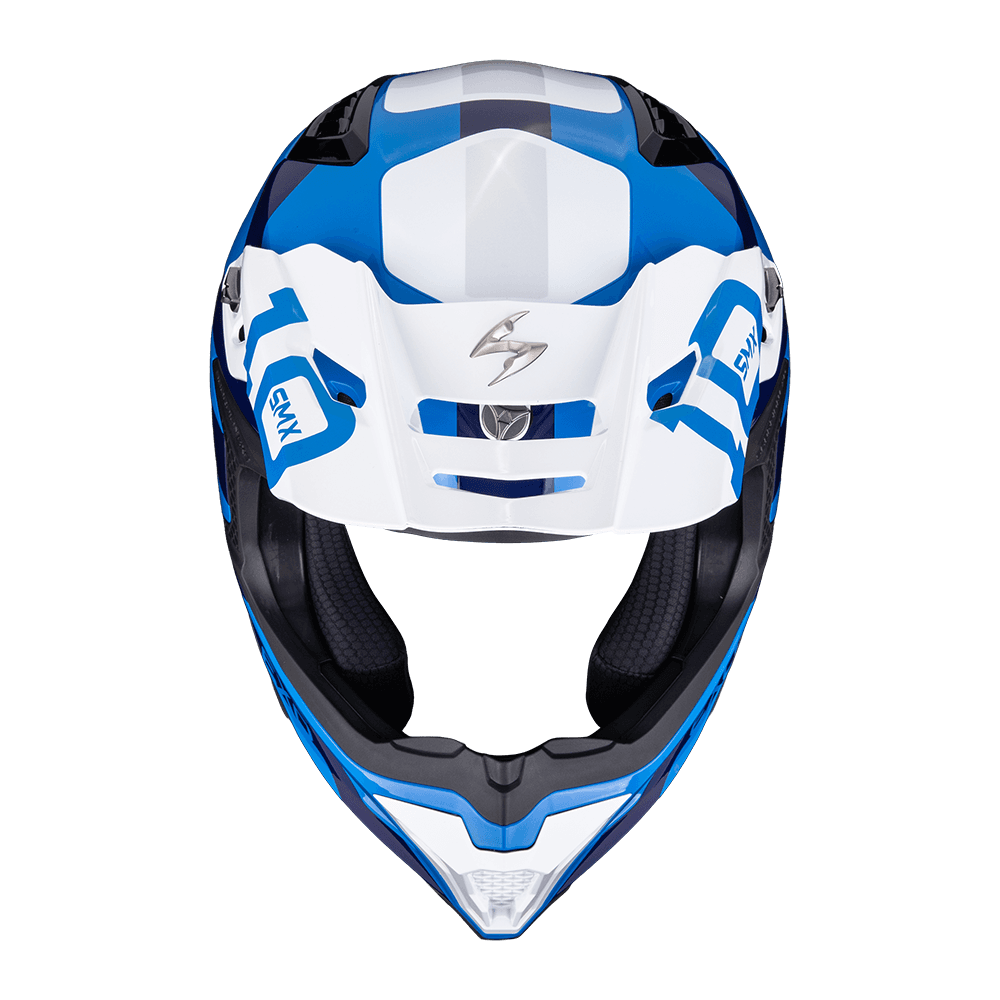 Moto přilba SCORPION SMX-10 LEAP modro/bílá