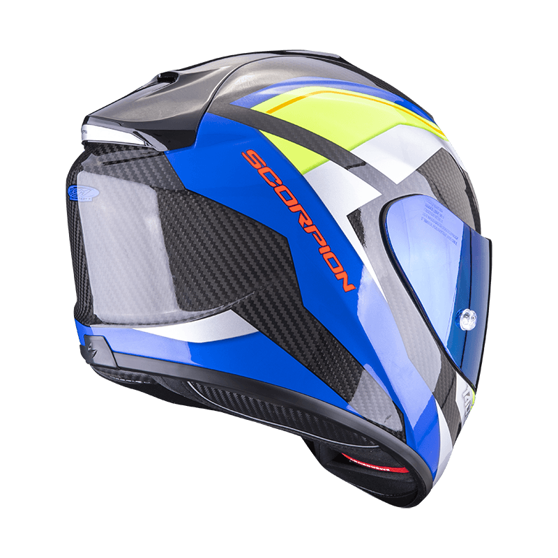 Moto přilba SCORPION EXO-1400 CARBON AIR LEGIONE modro/neonově žlutá