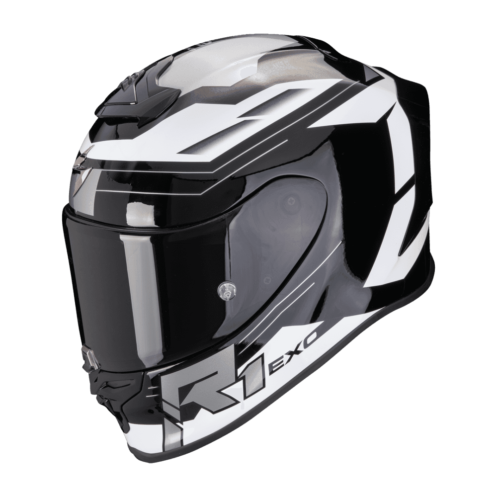 Moto přilba SCORPION EXO-R1 EVO AIR BLAZE černo/bílá