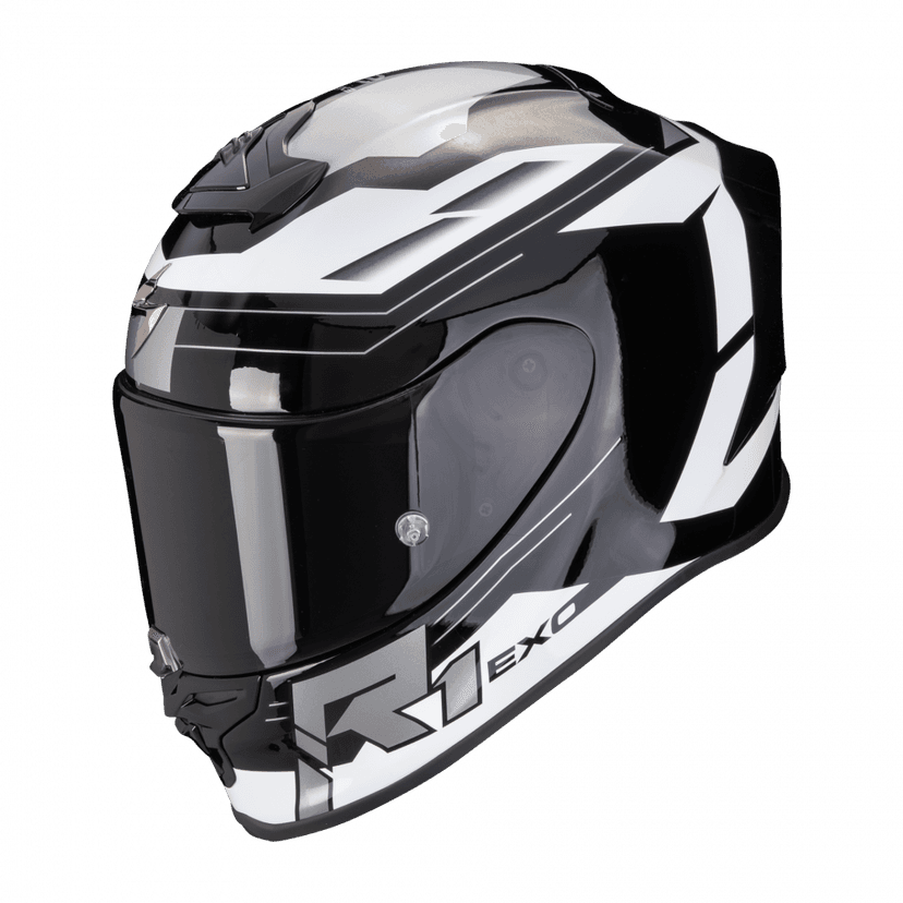 Moto přilba SCORPION EXO-R1 EVO AIR BLAZE černo/bílá