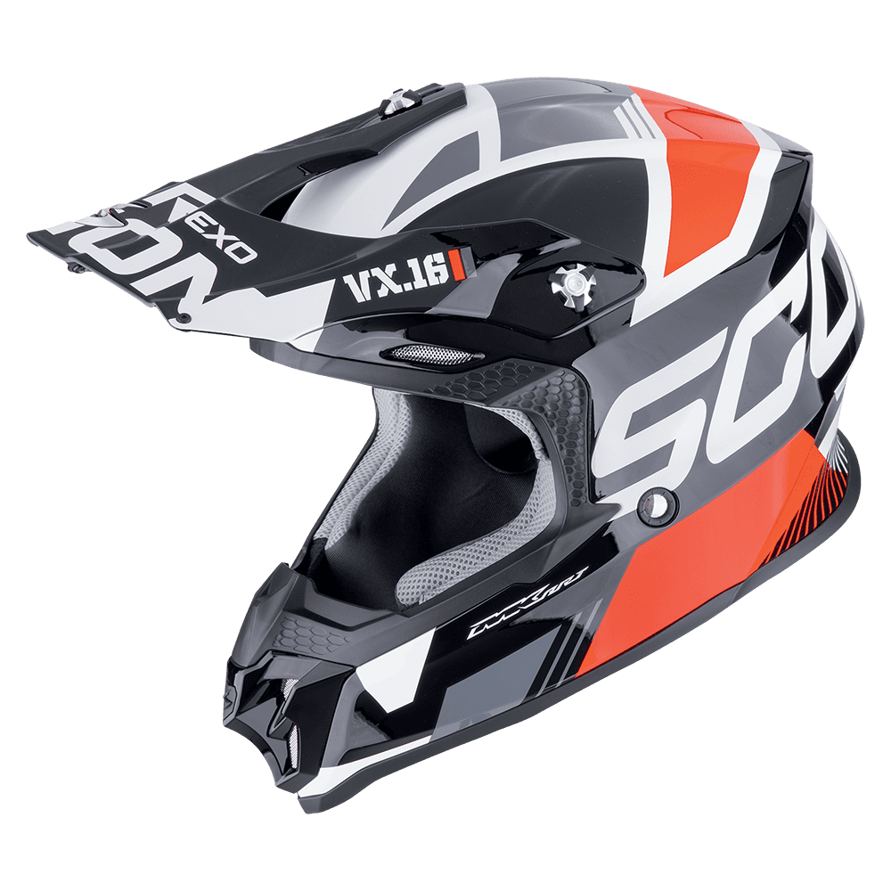 Moto přilba SCORPION VX-16 EVO AIR ANALOG černo/červená